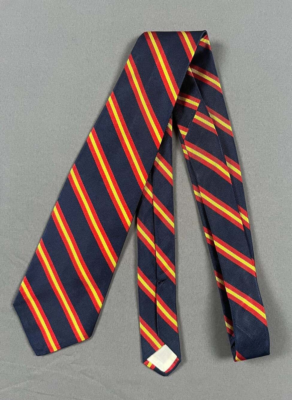 Brooks Brothers Makers Vintage All Silk Repp  Striped Necktie Navy Red Yellow Ma